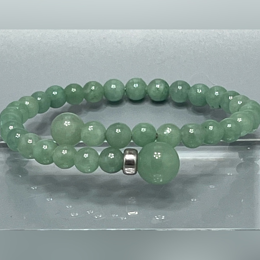 Expandable Jade 6mm  Bead Bracelet